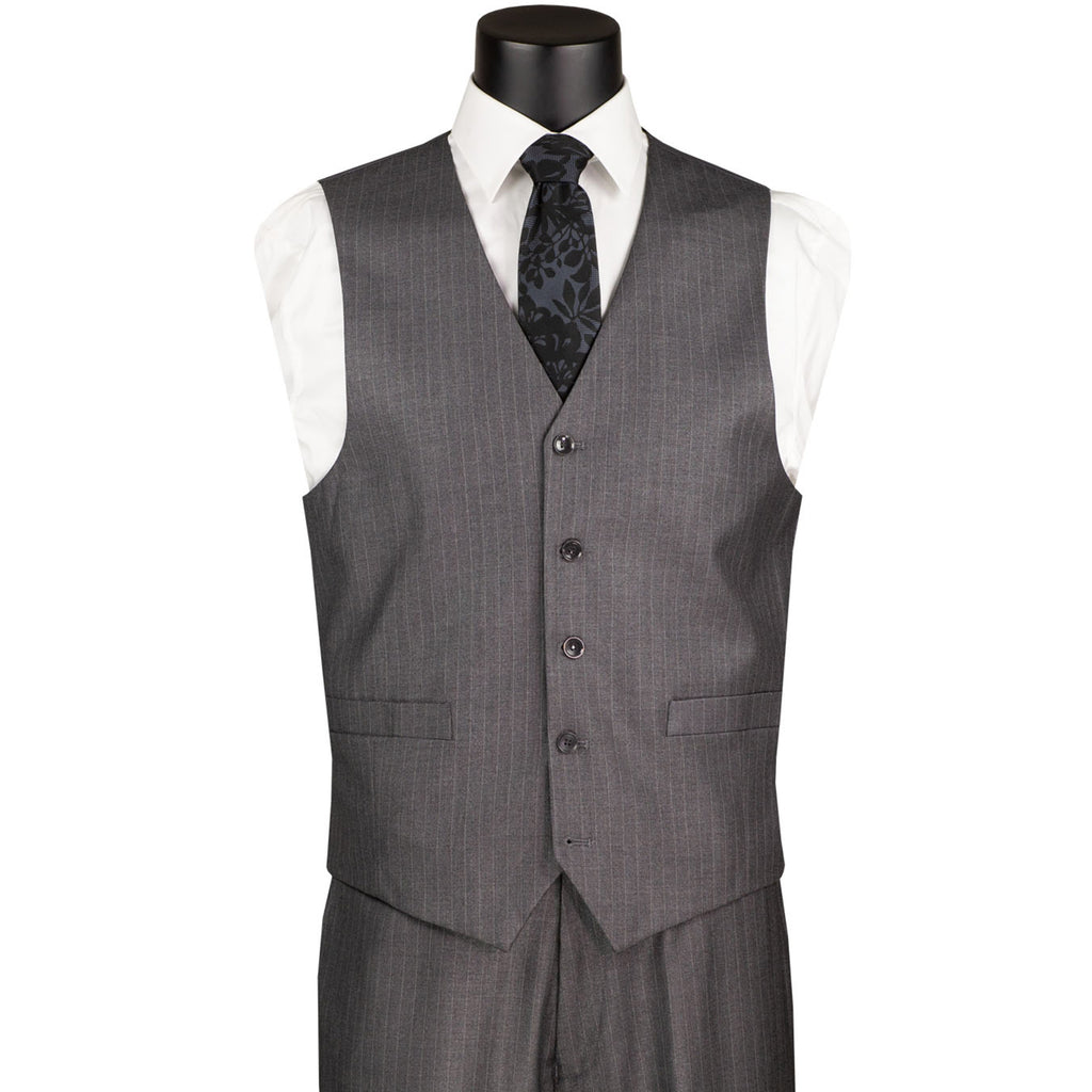 Men's 3 Piece Pinstripe Grey Suit main image 1