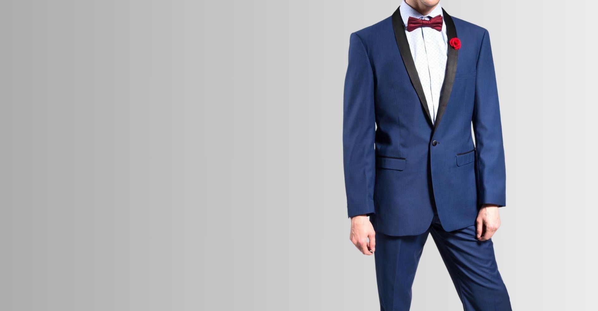 *Model wearing our Shawl Collar Tuxedo in Blue