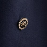 Double Breasted Modern Fit Tuxedo Dinner Jacket in Midnight Blue