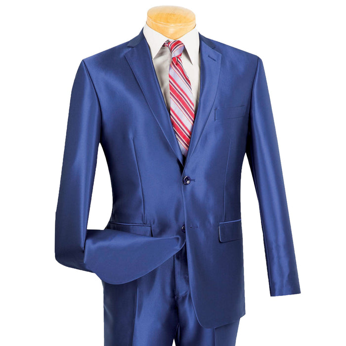 Sharkskin 2-Button Slim-Fit Suit in Royal Blue