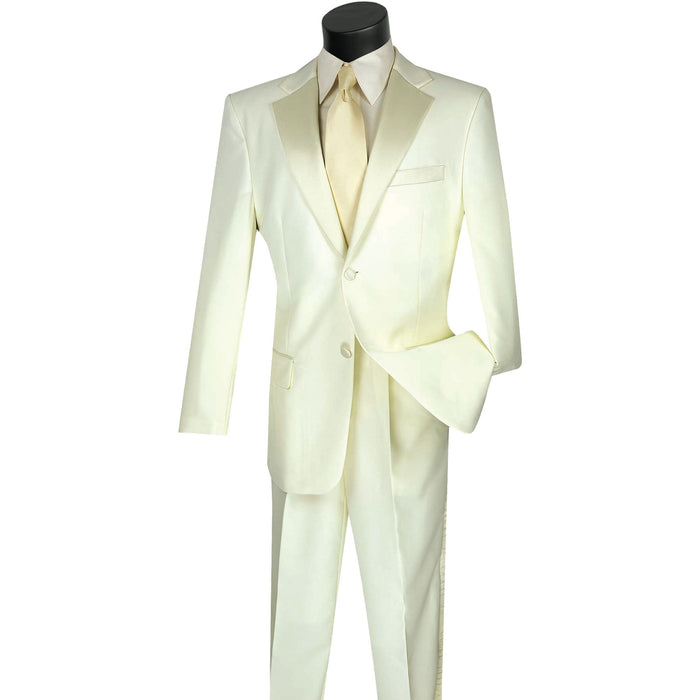 Classic-Fit Poplin Polyester Tuxedo in Ivory