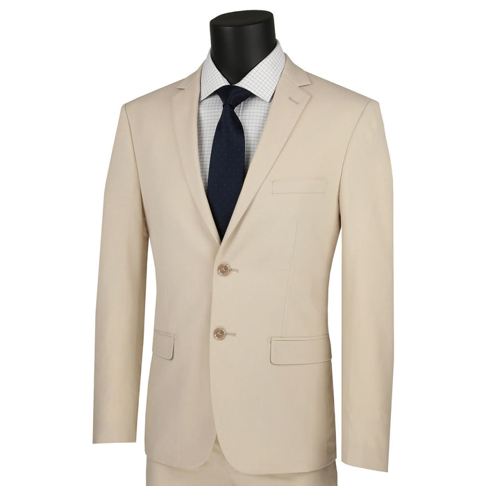 Stretch 2-Button Skinny-Fit Suit in Beige