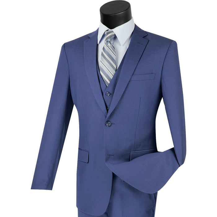3-Piece 2-Button Slim-Fit Suit in Indigo Blue