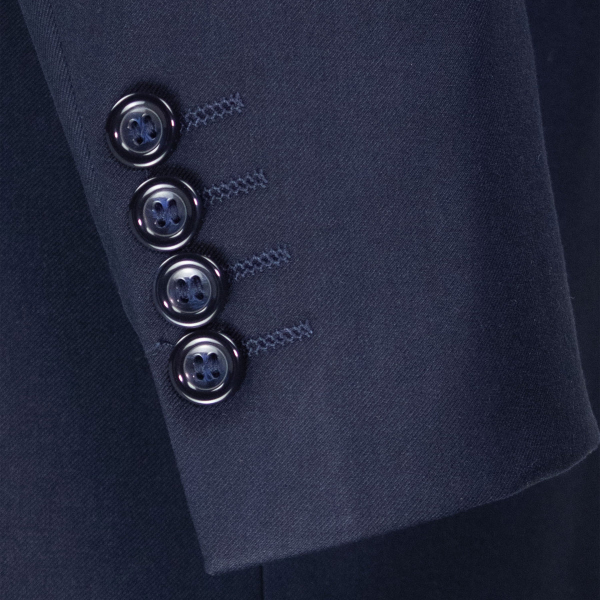 3 Piece 2 Button Classic Fit Suit w/ Flexible Waistband in Navy Blue