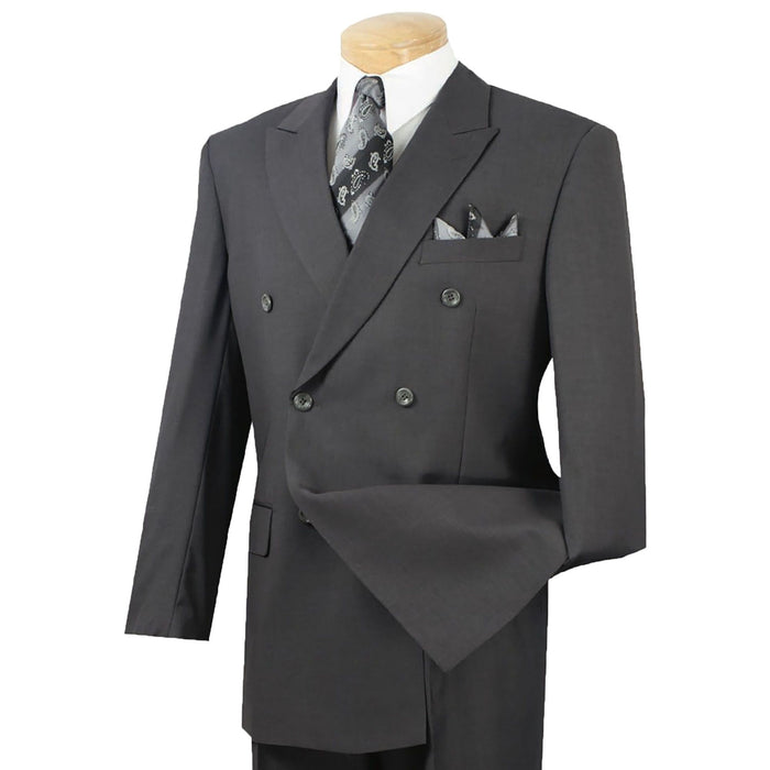 Double-Breasted Classic-Fit Suit in Heather Gray