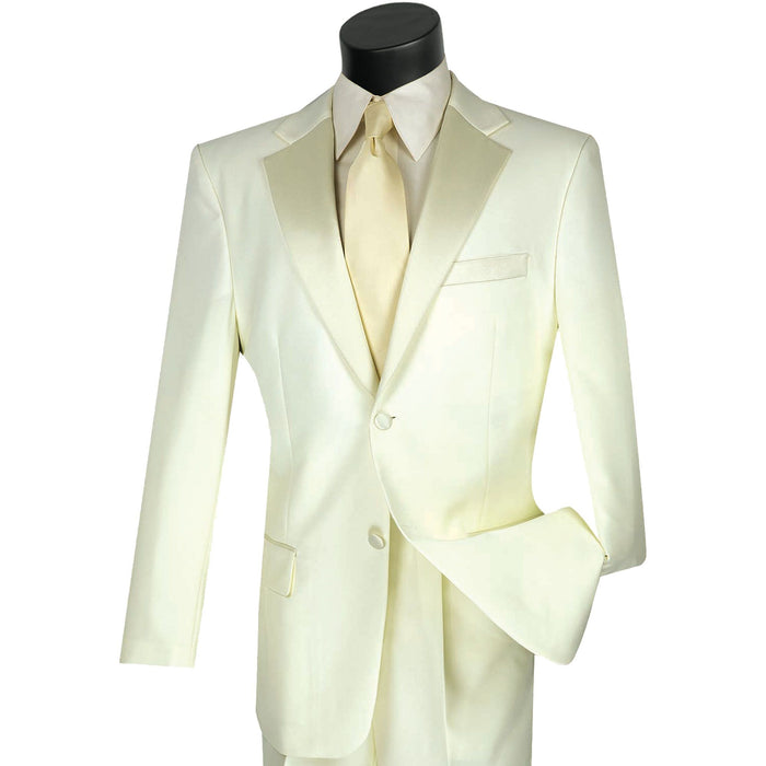 Classic-Fit Poplin Polyester Tuxedo in Ivory