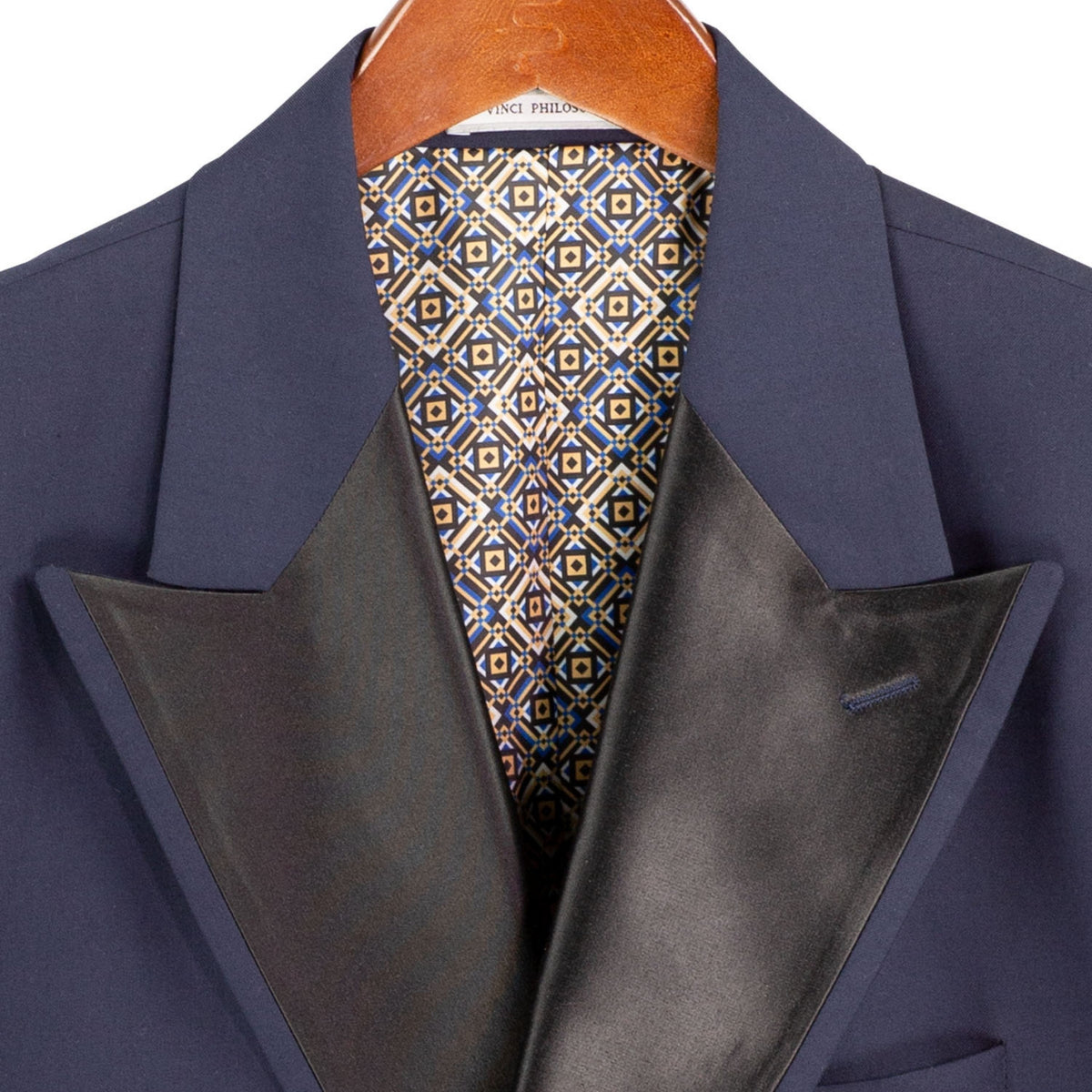 Double Breasted Modern Fit Tuxedo Dinner Jacket in Midnight Blue