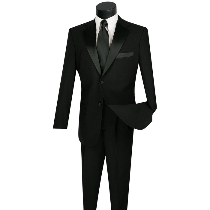 Classic-Fit Poplin Polyester Tuxedo in Black