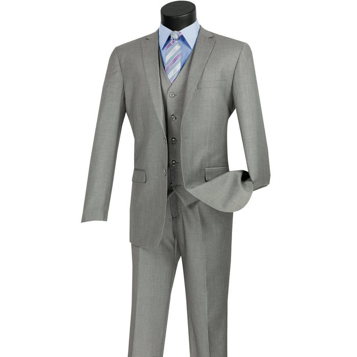 3-Piece 2-Button Slim-Fit Suit in Medium Gray