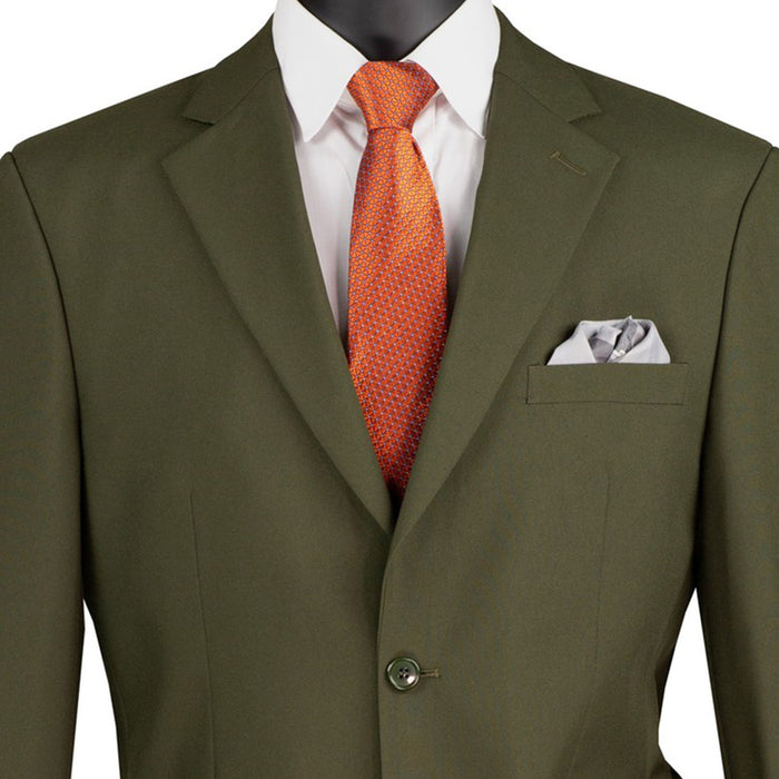 LUCCI Men's Olive Green 2 Button Classic Fit Poplin Polyester Suit New 40 Long - 34 Waist LUCCI Men's Olive Green 2 Button Classic Fit Poplin Polyester Suit New 40 Long - 34 Waist