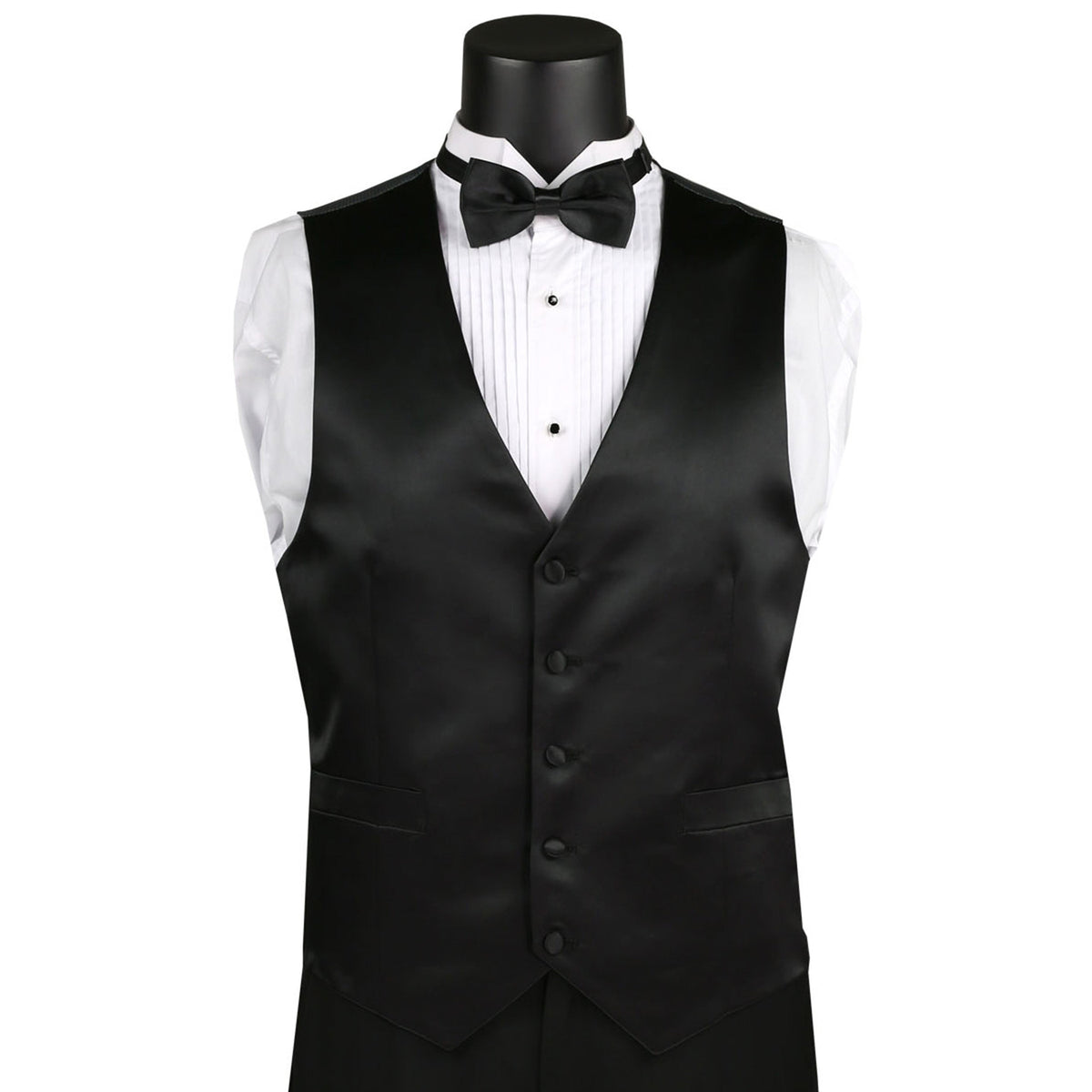 4-Piece Classic-Fit Formal Tuxedo w/ Adjustable Waistband  in Black