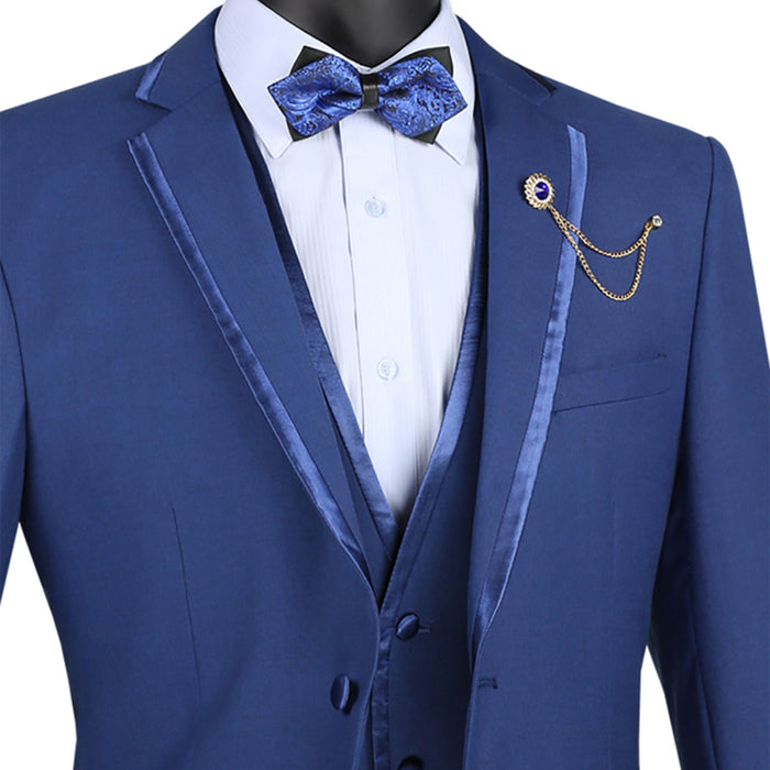 Trimmed 3-Piece Slim-Fit Tuxedo in Blue