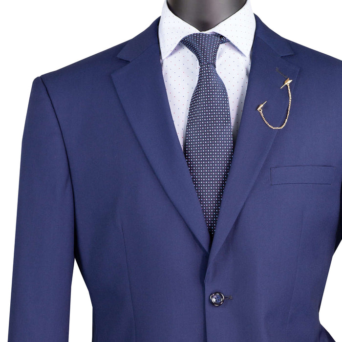 2-Button Classic-Fit Suit w/ Adjustable Waistband in Patriot Blue