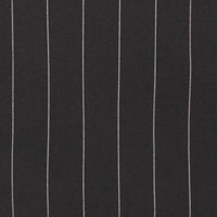 Wide Striped Double Breasted Regular Fit Suit w/ Adjustable Waistband in Black