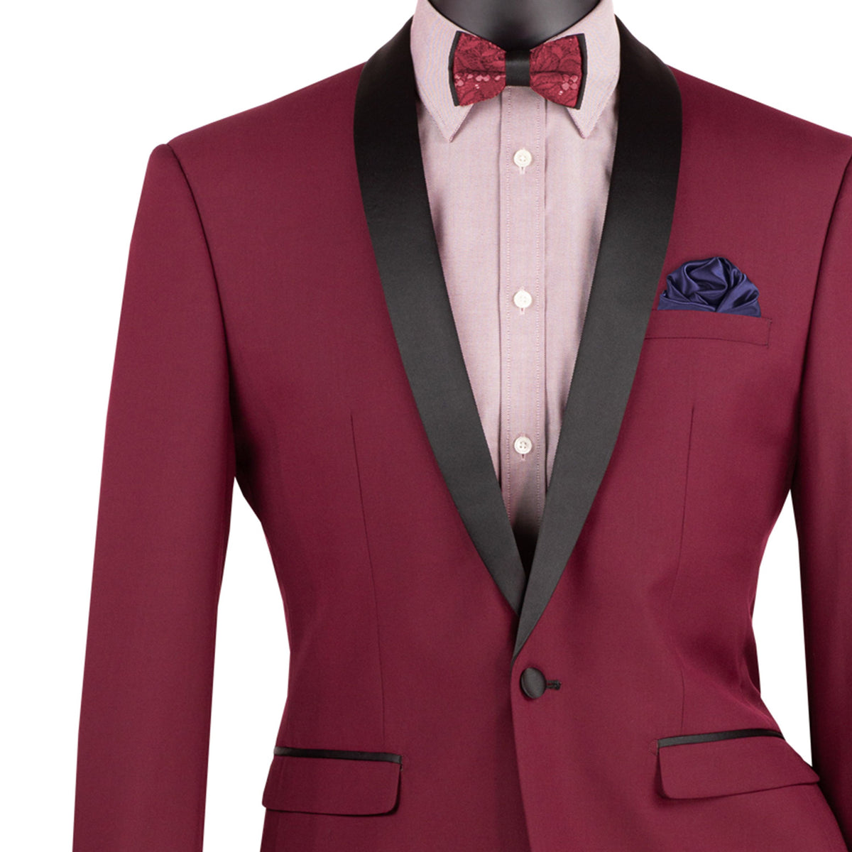 Shawl-Collar Slim-Fit Tuxedo in Burgundy