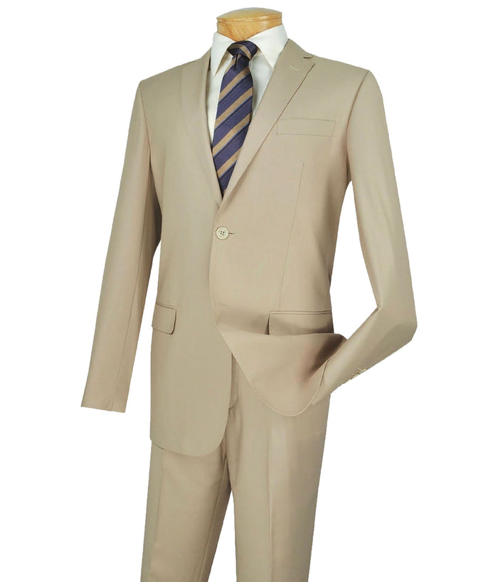 2-Button Slim-Fit Suit in Light Beige