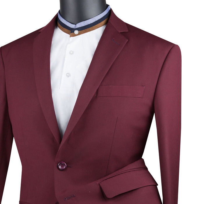 2-Button Slim-Fit Suit in Burgundy
