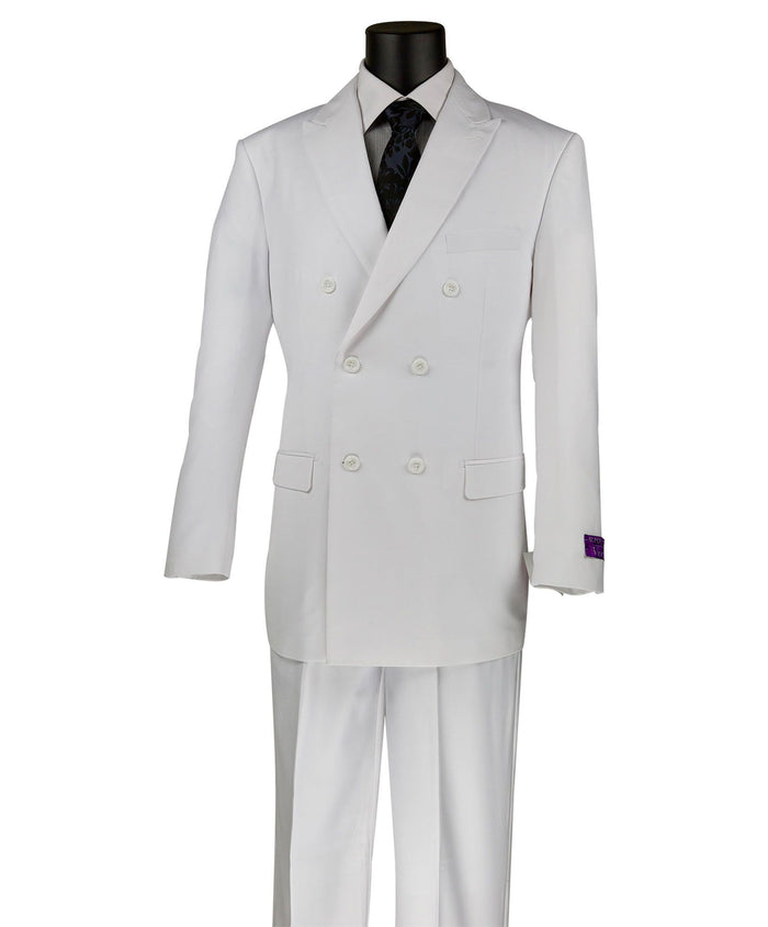Double-Breasted Classic-Fit Suit in White