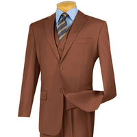3-Piece 2-Button Classic-Fit Suit in Cognac