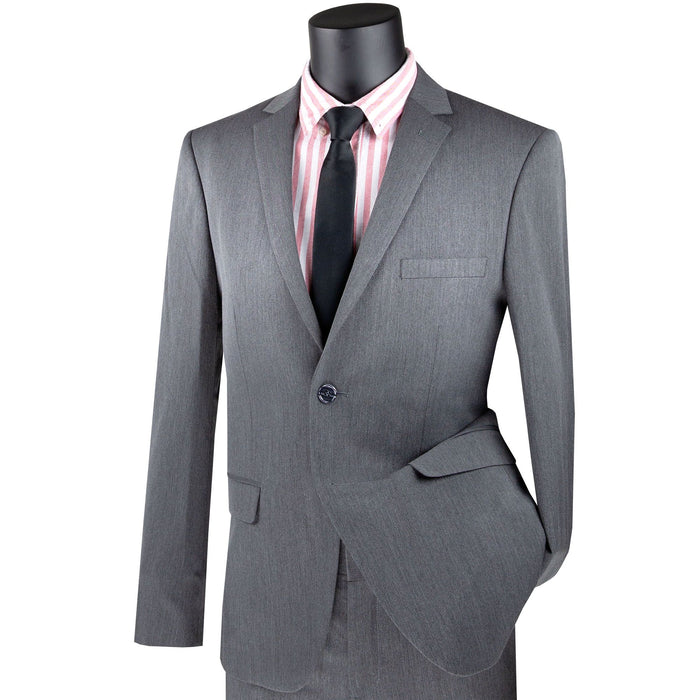 Stretch 2-Button Skinny-Fit Suit in Charcoal Gray