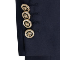 Double Breasted Modern Fit Tuxedo Dinner Jacket in Midnight Blue