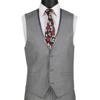 Trimmed 3-Piece Slim-Fit Tuxedo in Light Gray