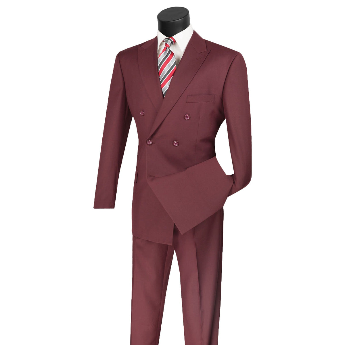 Double-Breasted Classic-Fit Suit in Burgundy