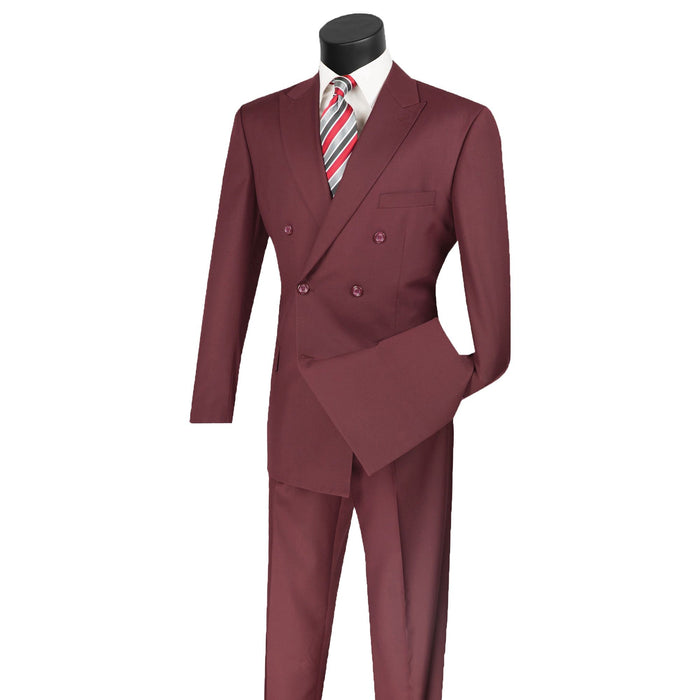 Double-Breasted Classic-Fit Suit in Burgundy