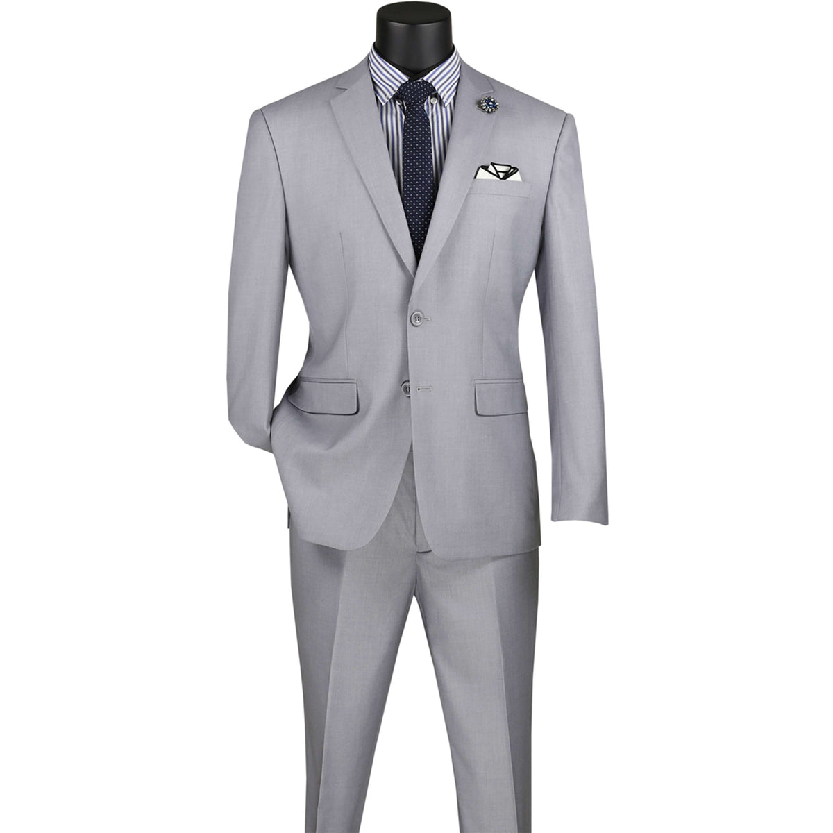 2-Button Slim-Fit Suit in Light Gray