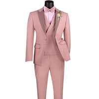 3-Piece Slim-Fit Tuxedo w/ Bow-Tie in Mauve