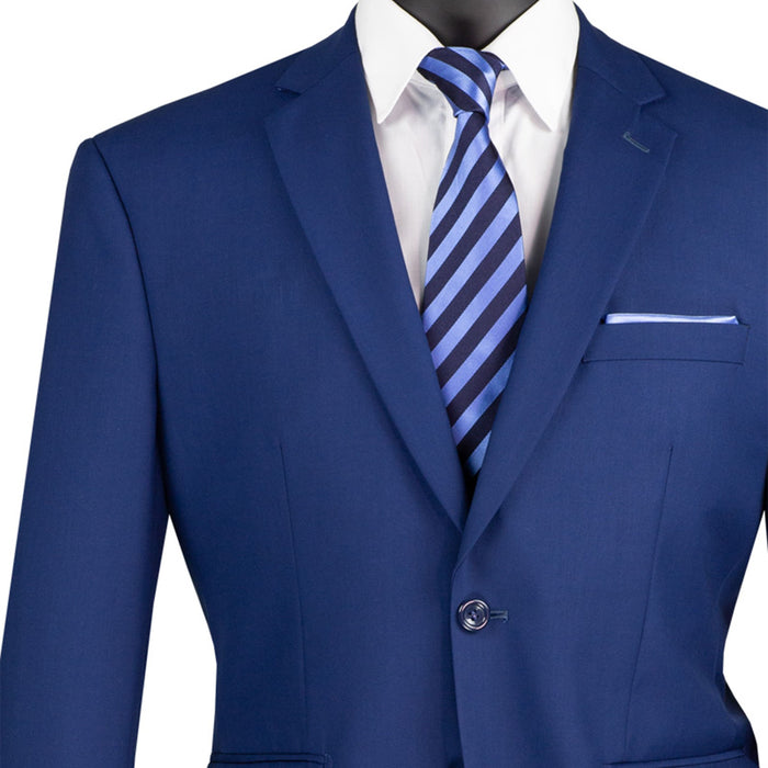 2-Button Classic-Fit Suit w/ Adjustable Waistband in Twilight Blue