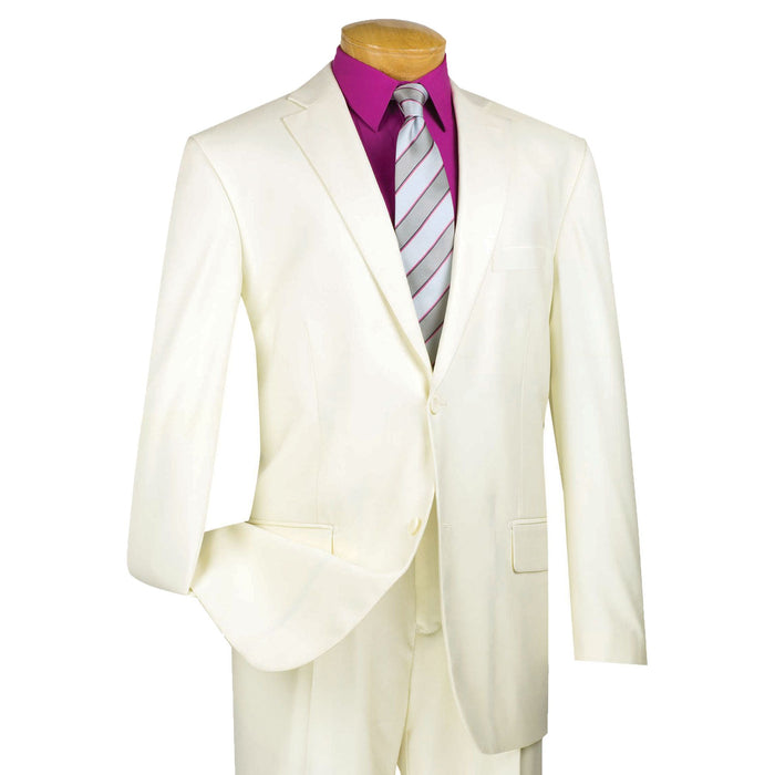 2-Button Classic-Fit Suit w/ Pleated Pants in Ivory