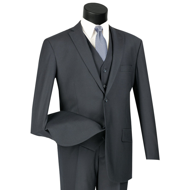 3-Piece 2-Button Classic-Fit Suit in Navy Blue