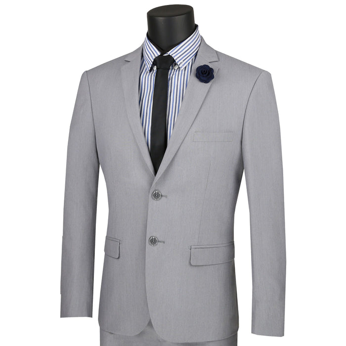 Stretch 2-Button Skinny-Fit Suit in Light Gray