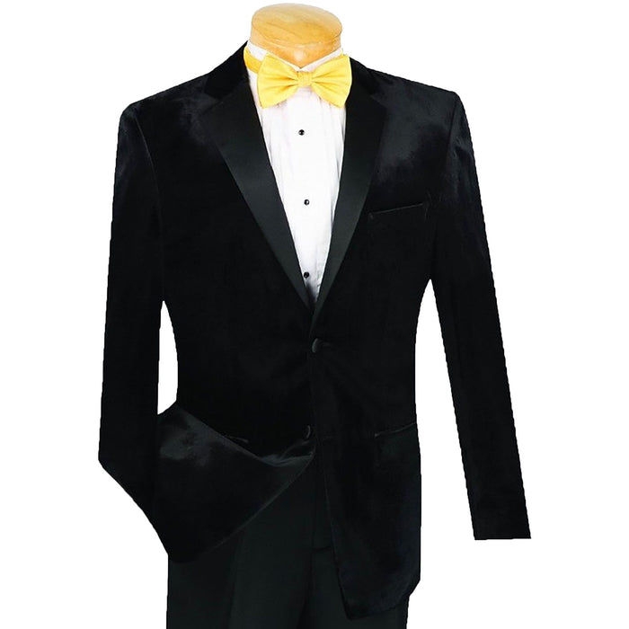 Velvet Slim-Fit Tuxedo in Black