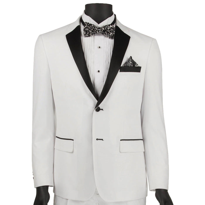 2-Button Skinny-Fit Tuxedo in White