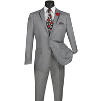 Trimmed 3-Piece Slim-Fit Tuxedo in Light Gray