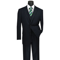 Pinstripe 3-Piece Classic-Fit Suit in Navy Blue