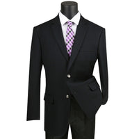 VINCI Men's Black Regular Fit Notch Lapel Sport Coat - NEW. Classic full-cut design with a fully lined interior and timeless notch lapel for a polished, versatile look. Ideal for business or evening wear. Available at Fashion House Inc. (FH Menswear)