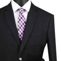 VINCI Men's Black Regular Fit Notch Lapel Sport Coat - NEW. Classic full-cut design with a fully lined interior and timeless notch lapel for a polished, versatile look. Ideal for business or evening wear. Available at Fashion House Inc. (FH Menswear)