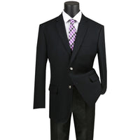 VINCI Men's Black Regular Fit Notch Lapel Sport Coat - NEW. Classic full-cut design with a fully lined interior and timeless notch lapel for a polished, versatile look. Ideal for business or evening wear. Available at Fashion House Inc. (FH Menswear)
