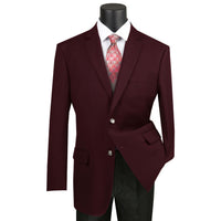 VINCI Men's Burgundy Regular Fit Notch Lapel Sport Coat - NEW. Classic full-cut design with a fully lined interior and timeless notch lapel for a polished, versatile look. Ideal for business or evening wear. Available at Fashion House Inc. (FH Menswear)