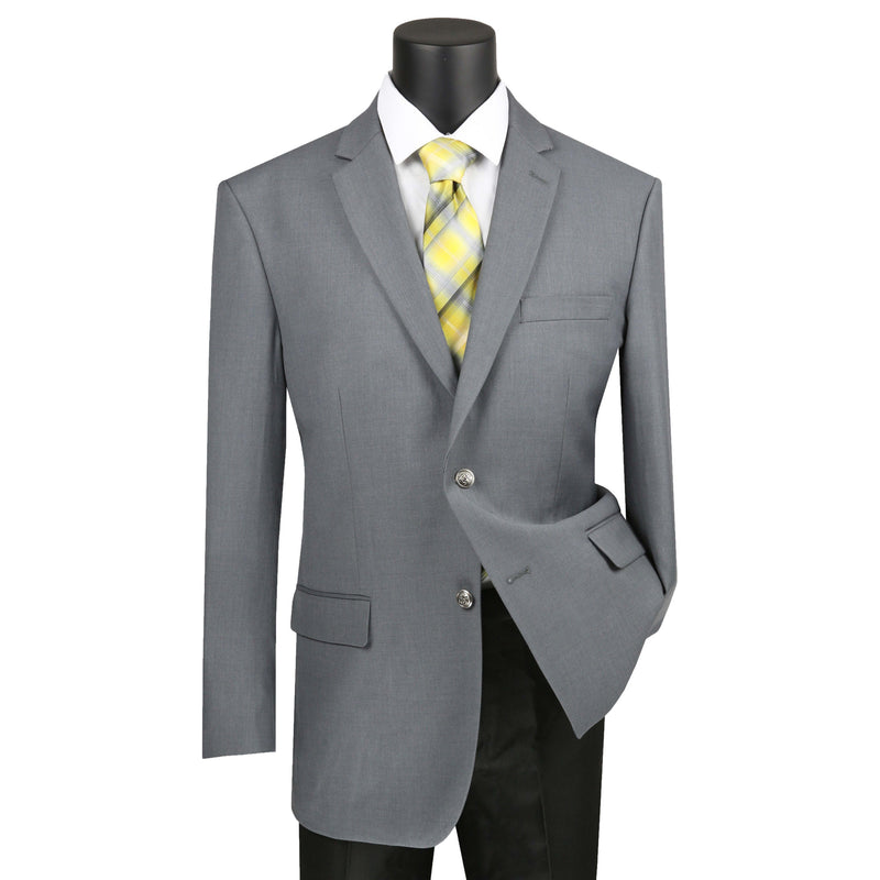 VINCI Men's Medium Gray Regular Fit Notch Lapel Sport Coat - NEW. Classic full-cut design with a fully lined interior and timeless notch lapel for a polished, versatile look. Ideal for business or evening wear. Available at Fashion House Inc. (FH Menswear)