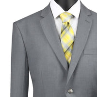 VINCI Men's Medium Gray Regular Fit Notch Lapel Sport Coat - NEW. Classic full-cut design with a fully lined interior and timeless notch lapel for a polished, versatile look. Ideal for business or evening wear. Available at Fashion House Inc. (FH Menswear)