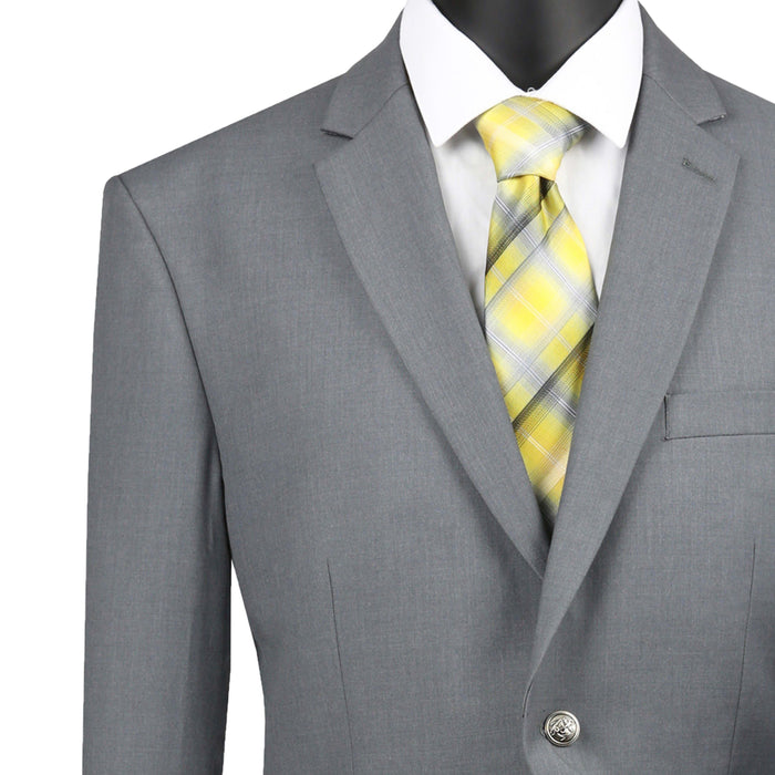 VINCI Men's Medium Gray Regular Fit Notch Lapel Sport Coat - NEW. Classic full-cut design with a fully lined interior and timeless notch lapel for a polished, versatile look. Ideal for business or evening wear. Available at Fashion House Inc. (FH Menswear)