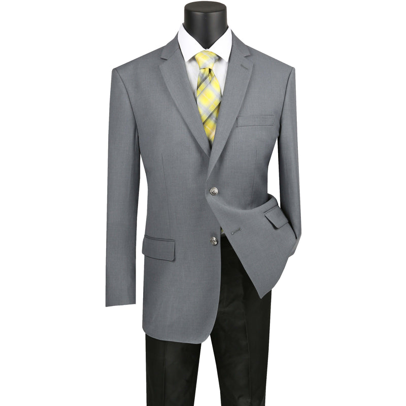 VINCI Men's Medium Gray Regular Fit Notch Lapel Sport Coat - NEW. Classic full-cut design with a fully lined interior and timeless notch lapel for a polished, versatile look. Ideal for business or evening wear. Available at Fashion House Inc. (FH Menswear)