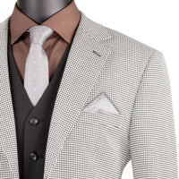VINCI Men's Black 2 Button Houndstooth Modern Fit Blazer – NEW. Features a tailored modern fit silhouette with classic houndstooth pattern, notch lapel, and fully lined construction for refined everyday style. A versatile blazer for formal or casual occasions. Available at Fashion House Inc. (FH Menswear, Style #BM-HT)