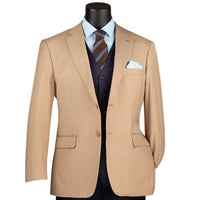 VINCI Men's Tan 2 Button Houndstooth Modern Fit Blazer – NEW. Features a tailored modern fit silhouette with classic houndstooth pattern, notch lapel, and fully lined construction for refined everyday style. A versatile blazer for formal or casual occasions. Available at Fashion House Inc. (FH Menswear, Style #BM-HT)