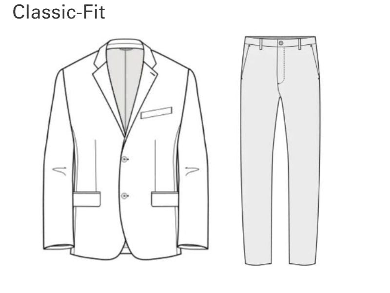 * Diagram of our Classic-Fit Suit Pattern