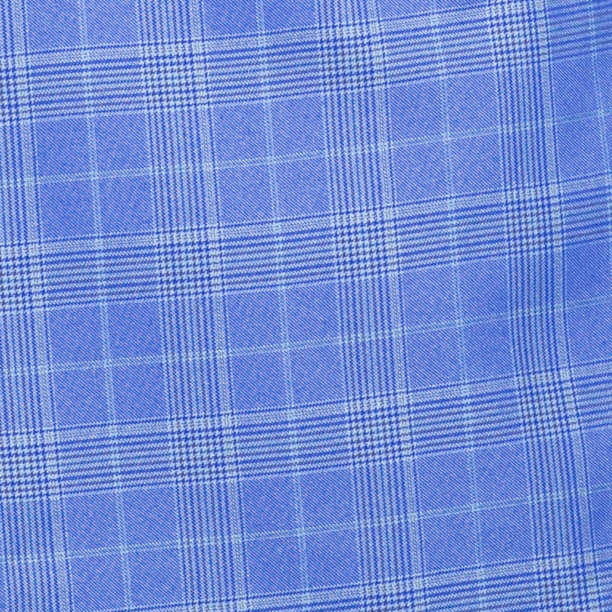 VINCI Men's Nautic Blue Sharkskin Glen Plaid Double Breasted Regular Fit Suit NEW. Features a sharp peak lapel, fully lined double breasted jacket, refined sharkskin Glen Plaid pattern, and flat front pants with a flexible comfort waistband and unfinished hems for custom tailoring. A classic men's suit for business, office, weddings, formal events, and evening wear. Available at Fashion House Inc. (FH Menswear, Style #DRW-7)